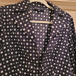 Jones New York Signature Black & White Polka Dot Blouse